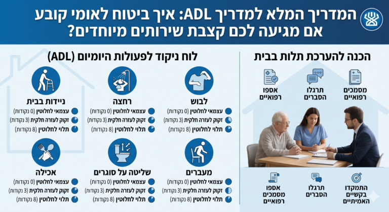 המדריך המלא למבחן ADL: איך ביטוח לאומי קובע זכאות לקצבת שירותים מיוחדים?